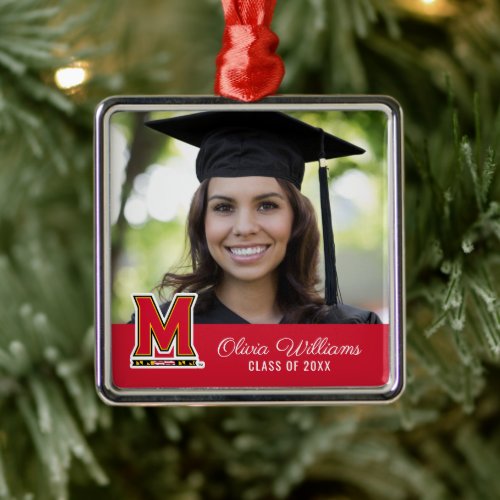 Maryland University M Logo  Add Your Photo Metal Ornament