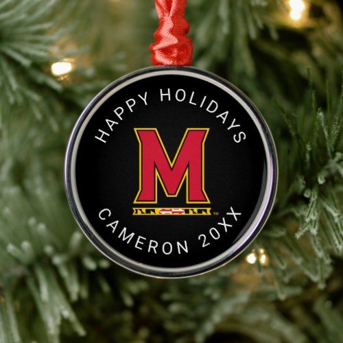 Maryland University M Logo  Holiday Metal Ornament