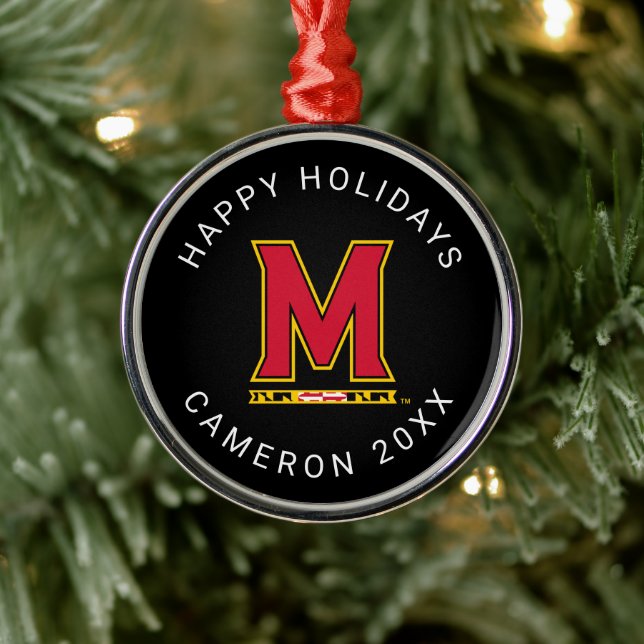 Maryland University M Logo | Holiday Metal Ornament (Tree)