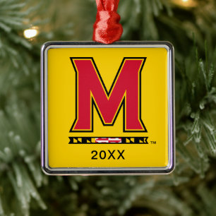 Maryland University M Logo Metal Ornament