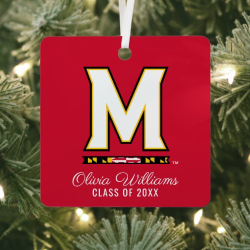 Maryland University M Logo Metal Ornament