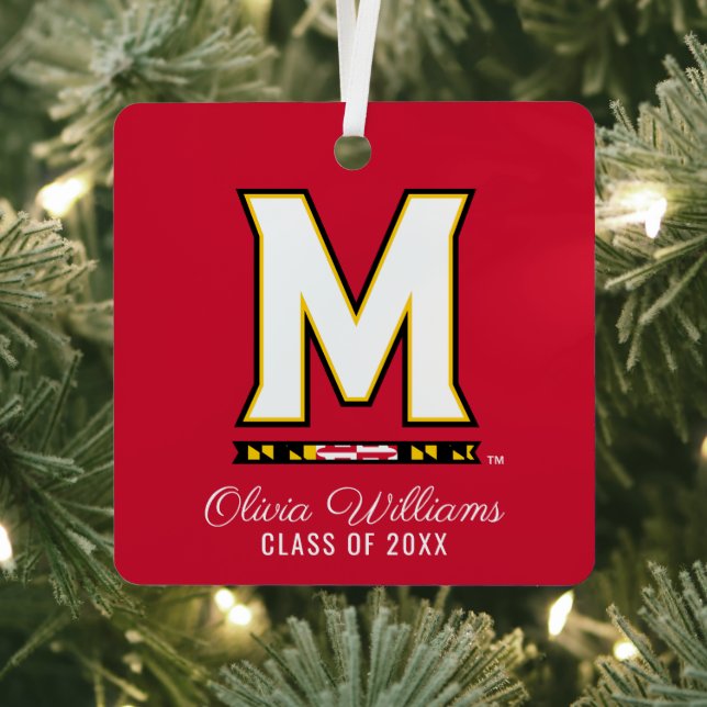 Maryland University M Logo Metal Ornament (Insitu)