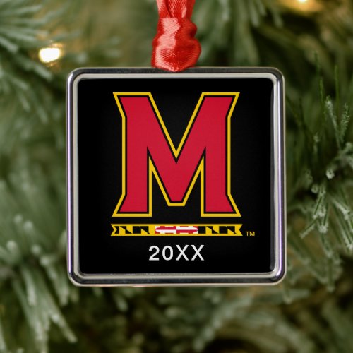 Maryland University M Logo Metal Ornament