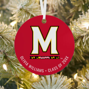 Maryland University M Logo Metal Ornament
