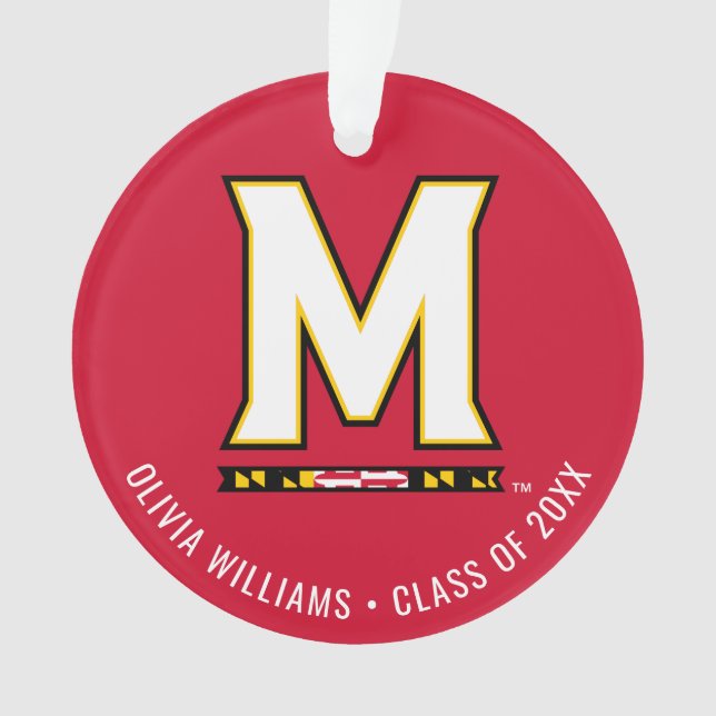 Maryland University M Logo Ornament (Front)