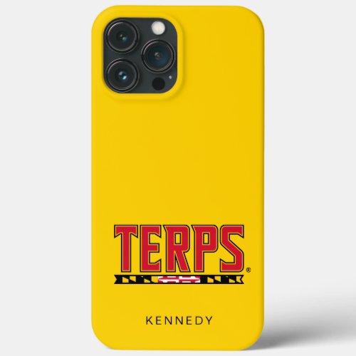 Maryland University Terps Flag  Add Your Name iPhone 13 Pro Max Case