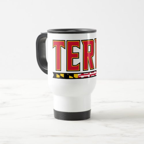 Maryland University Terps Flag Logo Travel Mug