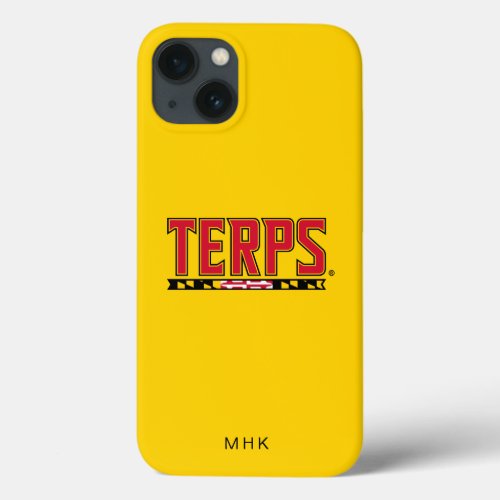 Maryland University Terps Flag  Monogram iPhone 13 Case