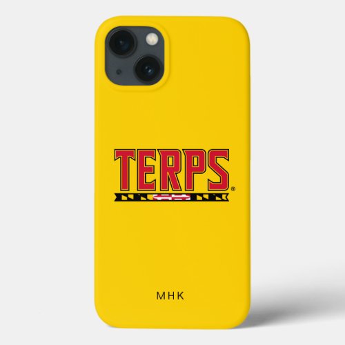 Maryland University Terps Flag  Monogram iPhone 13 Case