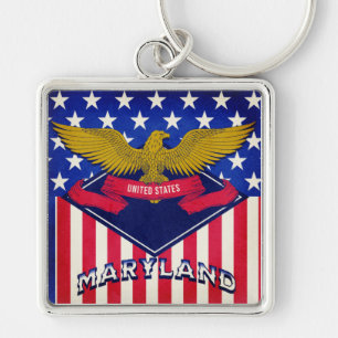 Maryland USA Flag  Keychain