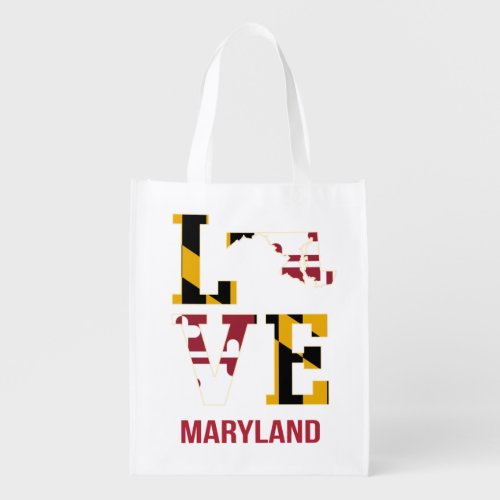 Maryland USA State Love Grocery Bag