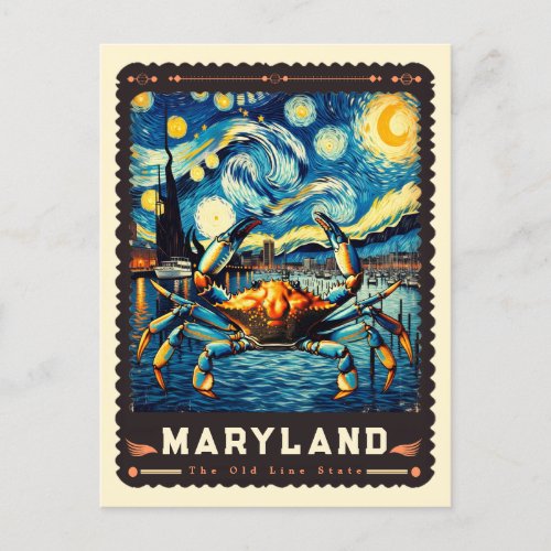 Maryland  Vincent Van Gogh Inspired Postcard