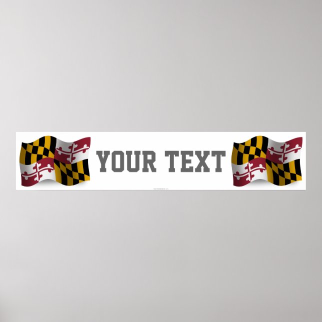 Maryland Waving Flag Banner Poster (Front)