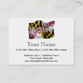 Maryland Waving Flag Business Card by representshop at Zazzle