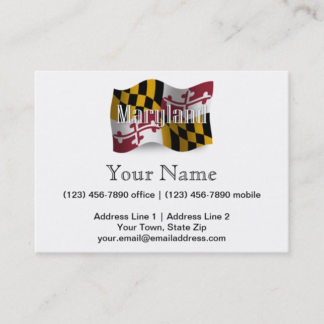 Maryland Waving Flag Business Card (Front)
