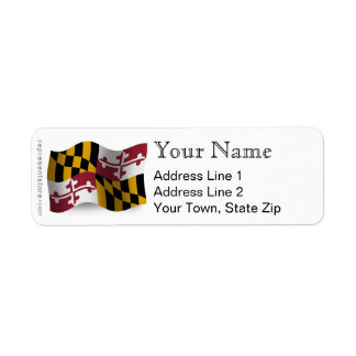 Maryland Waving Flag Label