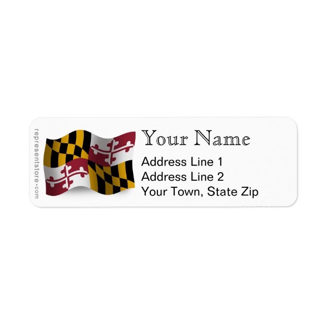 Maryland Waving Flag Label (Front)