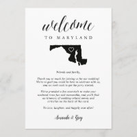 Maryland Wedding Welcome Letter & Itinerary