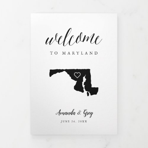 Maryland Wedding Welcome Letter  Itinerary Tri_Fold Program