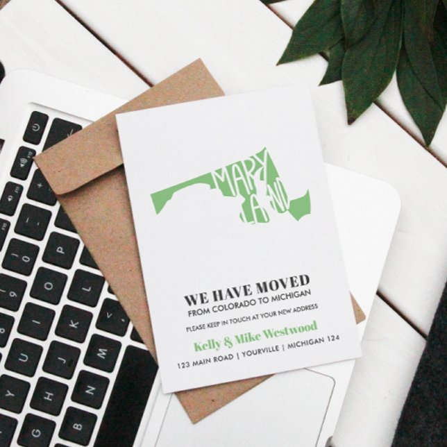 MARYLAND We've moved New address New Home  Postcard (Creator Uploaded)