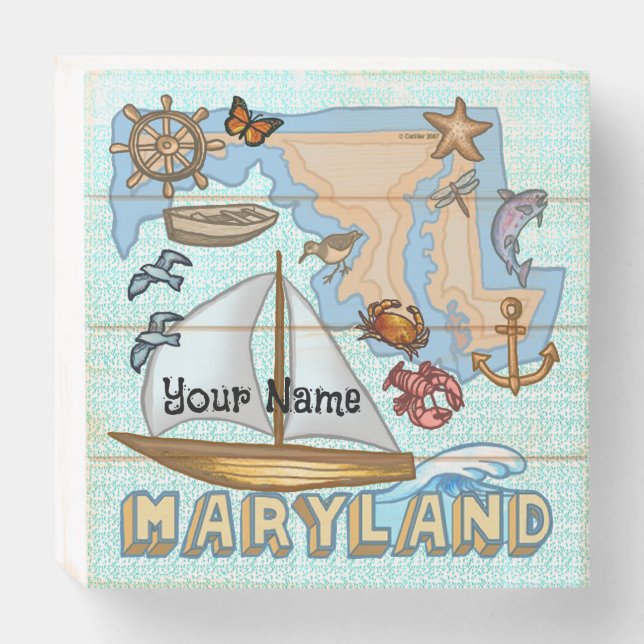Maryland  wooden box sign (Front Horizontal)