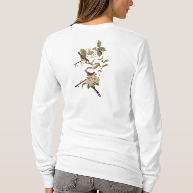 Maryland Yellowthroat Audubon Birds in Olive Tree T-Shirt (Back)