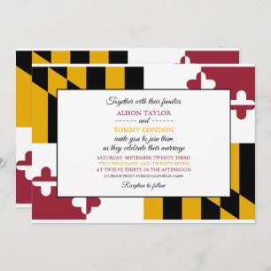Marylander Flag, Flag of Maryland Wedding Invitation