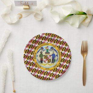 Marylander Flag & Seal Design, Flag of Maryland Paper Plates