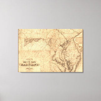 MarylandPanoramic MapMaryland Canvas Print