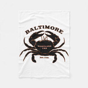Maryland's Summer Crabs Fleece Blanket