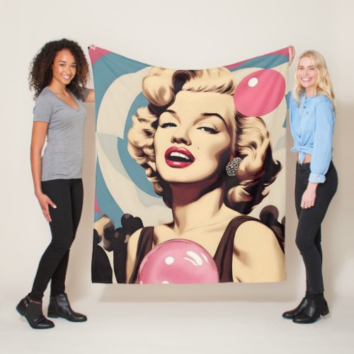Marylin Monroe art poster Fleece Blanket
