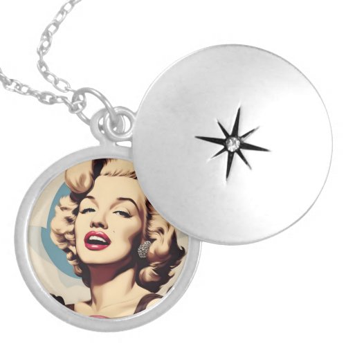 Marylin Monroe art poster Locket Necklace