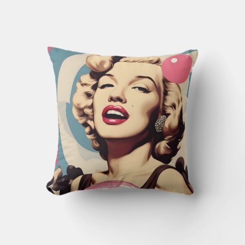 Marylin Monroe art poster Throw Pillow