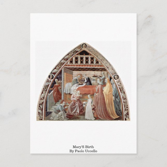 Mary'S Birth By Paolo Uccello Postcard (Front)