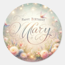 Mary's birthday stickers