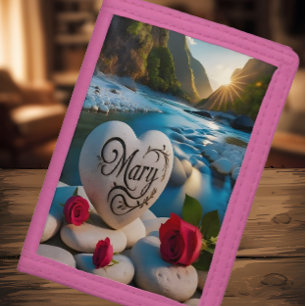 Mary's Heart in Mountain Valley Trifold Wallet