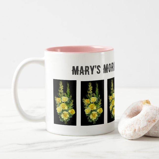 Mary's Morning Coffee Mug Personalized Custom Mug  (With Donut)