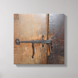 Mary's Schoolhouse Rustic Door Lock - Sudbury MA Canvas Print