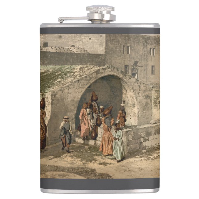 Mary's Well Bible Scene  Flask (Front)