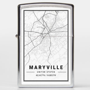 Maryville Tennessee USA Travel City Map Zippo Lighter