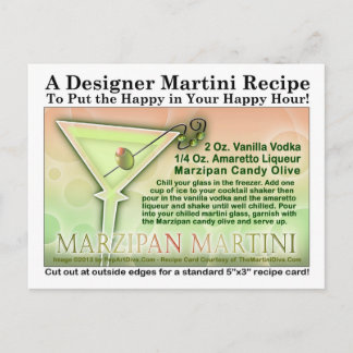 Marzipan Martini Recipe Postcard