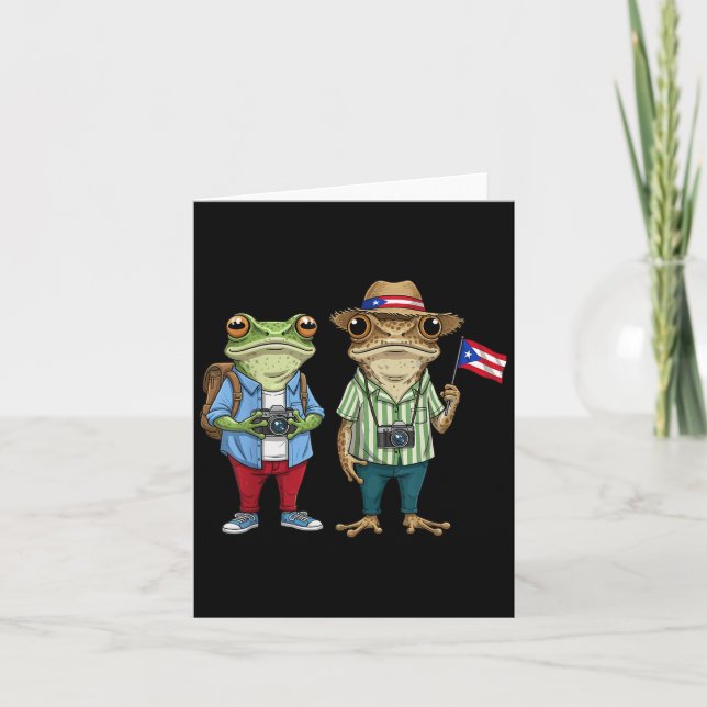 Más Fotos Puerto Rico Rican Flag Funny Sapo Concho Card (Front)