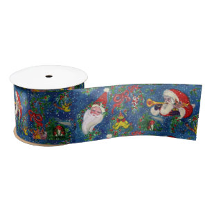 MAS NIGHT /SANTA CLAUS BUGLER SATIN RIBBON