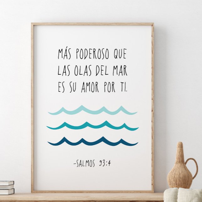 Más Poderoso Que Las Olas Del Mar, Salmos 93:4 Poster (Creator Uploaded)