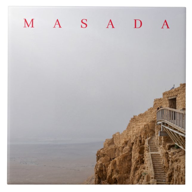 Masada Israel view ceramic tile (Front)