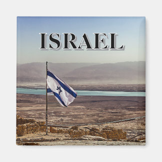 Masada View with Israeli Flag Magnet