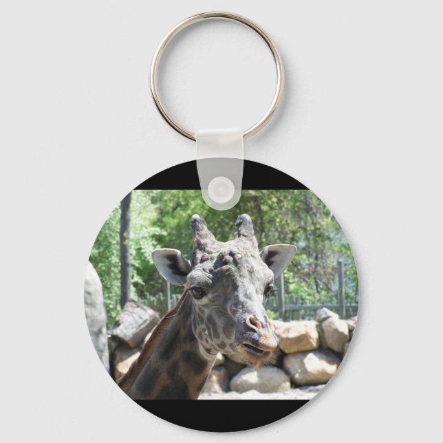 Masai Giraffe Close Up Portait Keychain (Front)