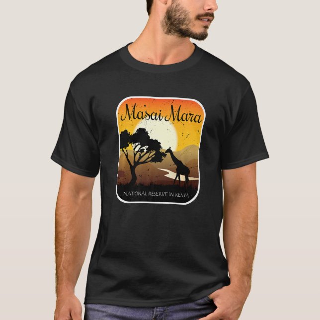 Masai Mara Kenya Safari National reserve Serengeti T-Shirt (Front)