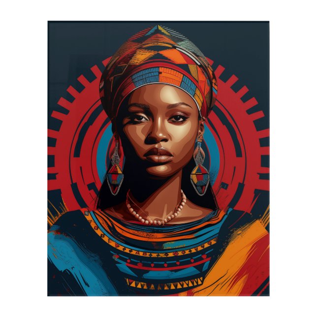 Masai Woman Elegance Acrylic Print (Front)