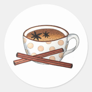 Masala Chai Teacup Indian Spiced Black Tea Cuppa Classic Round Sticker